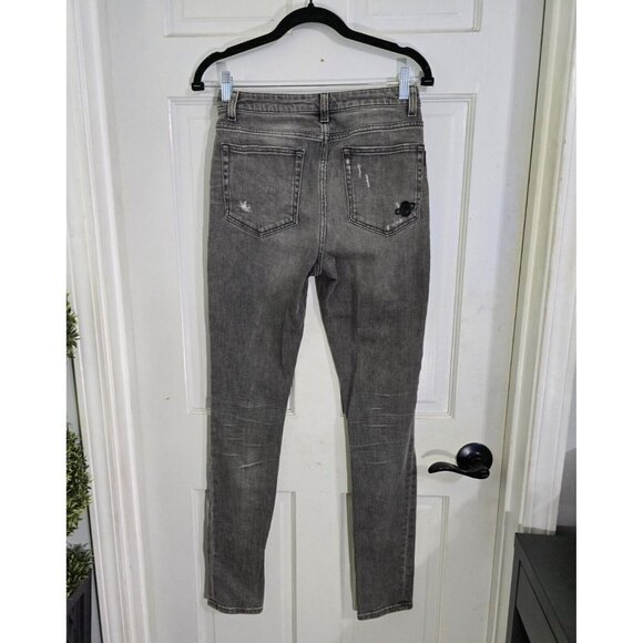 Saint Laurent Womens Gray‎ Distressed Denim Skinny Jeans D05 W/SK MW Size 28 - Picture 4 of 10